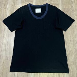 ★送料360円★美品 Sacai サカイ 半袖 Tシャツ カットソー 黒 ブラック メンズ 綿100% コットン サイズ3 日本製 R-6149