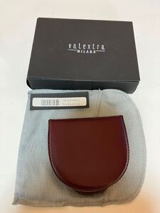 未使用保管品　イタリアミラノ創業　Valextra ヴァレクストラ 男女兼用コインケース レザー 財布 薄型小銭入れ 財布　 コインケース