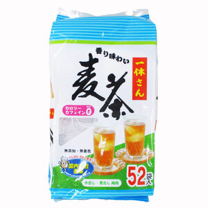 同梱可能 麦茶ティーバッグ むぎ茶 水出し/煮出しＯＫ！ 一休さん52Pｘ6袋 　　　国内焙煎 無添加・無着色