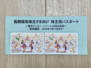 【2枚】東京ディズニーリゾート ディズニーランド ディズニーシー 株主優待 パスポート 有効期限 2025年1月31日 ①