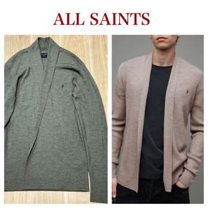 ★送料360円★美品 ALLSAINTS オールセインツ 長袖 ニット カーディガン 定価24,200円 メンズ セーター サイズS(日本Mサイズ) R-5642