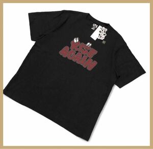 967 未着用 タグ付き●UNIQLO×VERDY ユニクロ×ヴェルディ●RISE AGAINプリント コットン 半袖 Tシャツ ブラック L