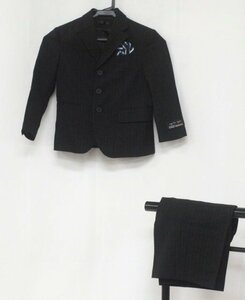 リサイクル　0024　子供用（110）　スーツ（kansai yamamoto）　黒　縞　【中古】（レターパック不可）