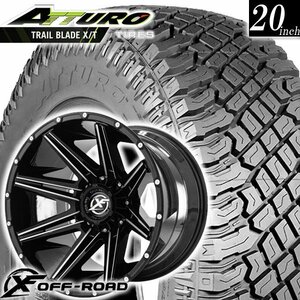 XFOFFROAD XF220 20x10 pcd139.7 pcd150 5穴 ATTURO XT 275/55R20 33x12.50R20 20インチ タイヤホイールセット ダッヂラム ダッジラム