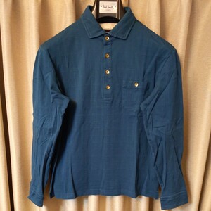 ■ TAKEO KIKUCHI ■ポロシャツ■青緑 ■サイズ4/XL■ワールド■日本製■USED