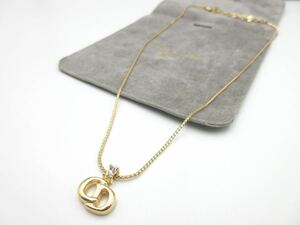 【極美品】Christian Dior ネックレス CDロゴ ストーン クリスチャン ディオール ヴィンテージ アクセサリー レディース ir-24-m26-4.6_(o