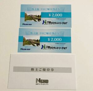 日神グループホールディングス（株）/株主優待/平川カントリークラブ平日優待割引券4,000円/送料込/送料無料/未使用