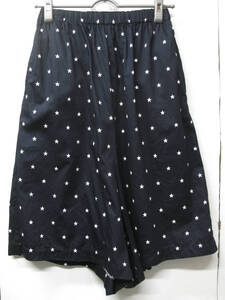 COMME des GARCONS SKIRT PANTS XS NAVY コムデギャルソン コムコム ゴムウエスト 腰ヒモ 星柄 スカートパンツ 濃紺 XS