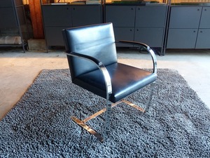 ①Knoll ノル社製｜ミース ファン デル ローエ ｜ブルーノチェア フラットバー｜レザー｜美品｜55.6万円相当