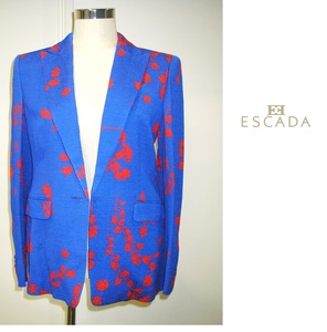 【新品】ESCADA（エスカーダ） 春物　ジャケット　花柄　上着　きれいめ　フォーマル　豪華　スーツ　サイズ36　※前ボタンはずれ