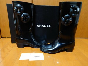 ☆CHANEL☆シャネル☆カメリア☆レインシューズ☆長靴☆靴☆25cm☆