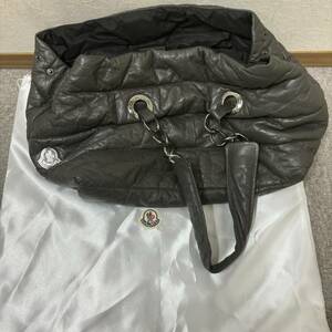 【MYT-0628.2-5】 1円～ MONCLER モンクレール トート バッグ ダウン ショルダー ブランド グレー 写真参照