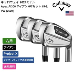 ★新品★送料無料★ キャロウェイ Callaway Apex Ai300 アイアン 6本セット #5-9， PW (2024) Project X 右用