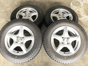 アルミホイール付バリ山(WW5G004)VIOLENT 14x5.5J 4穴 100 + DUNLOP WM03 175/70R14 84Q 2021年 スタッドレス 冬タイヤ 送料無料