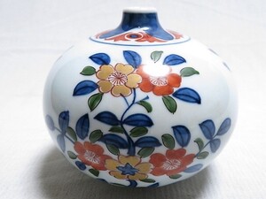 花器 源右衛門 色絵磁器 花入 花生