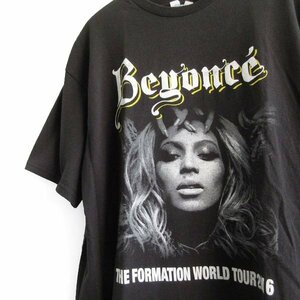 新品 BEYONCE ビヨンセ レアプリント ワールドツアー2016 ツアーTシャツ 半袖 黒 L程度 ブラック デッドストック D145-01-0006ZV