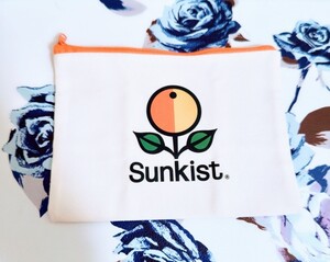 即決 新品 非売品 サンキスト Sunkist ノベルティ 可愛い ポーチ 檸檬 レモン 橙 オレンジ 果物 貴重品ケース 小物入れ 通帳ケース