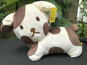 新品・タグ付き　ブルーナ　アニマル　犬　茶色×ベージュ　ブチ　特大　ぬいぐるみ　非売品　50センチ