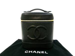 本物税込シャネル バニティバッグ【CHANEL】キャビアスキンブラック