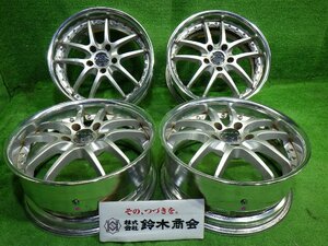 中古 17インチ 17×7.5J 5穴 PIAA RACING 社外 アルミホイール 4本セット PCD114.3 オフセット+52 深リム ヴェゼル スーパーロッツァ