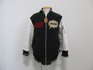 (59983)OVER THE STRIPES　オーバーザストライプス　グレムリン　袖レザー　スタジャン　M　USED