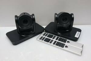 CB9394-9395 h Polycom　MPTZ-11カメラ　TV会議システム 本体2個　リモコン2個　動作確認済