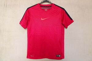 NIKE DRI-FIT/ナイキ/FOOTBALL/サッカー/半袖Tシャツ/プラクティスシャツ/速乾性/メッシュ素材切替/マゼンタピンク/Lサイズ(8/9R)