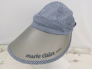 ◇ marie claire sport マリ クレール つば広 ゴルフ サンバイザー 帽子 グレー系 ブルー系 レディース E