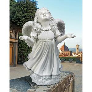 神の恵みのエンジェル 女の子の天使 ガーデンフィギュア 庭装飾彫刻 屋外アクセント オーナメント彫像 プレゼント 新築祝い（輸入品）