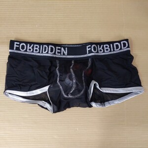 Mサイズ ローライズ ボクサーブリーフ FORBIDDEN メンズ 公式 正規品 ブラック シルバー ムレ防止 ポリアミド アウトレット 管番： 9059