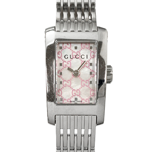 [中古] グッチ Gメトロ YA086512/8600L クォーツ ステンレススチール ピンクシェル文字盤 レクタンギュラー G-METRO GUCCI