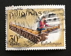 フィリピンの切手 ：楽器奏者　Kulintangan