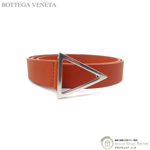 ボッテガ ヴェネタ （BOTTEGA VENETA） トライアングル バックル レザー ベルト 100cm 657149 チリ メンズ（未使用品）中古