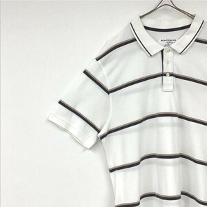 Madison Clothing Co. 半袖ポロシャツ ストライプ デザイン カジュアルスタイル US古着 XL