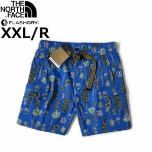 1円～!売切!【正規新品】THE NORTH FACE◆CLASS V BELTED SHORT ショートパンツ US限定 アウトドア 速乾(XXL)青 ボタニカル柄 190110-33