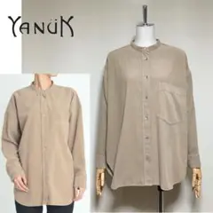 【YANUK】ヤヌーク バンドカラー コーデュロイシャツ ベージュ S〜Lサイズ