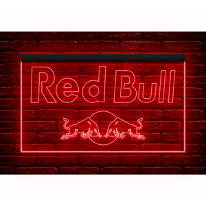 U034 // LED ネオンライトサイン Red Bull レッドブル■サイズ(約)：W300mm x H200mm