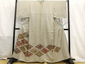 平和屋着物■豪華色留袖　刺繍　入子菱秋草文　金彩　正絹　逸品　未使用　BAAL1349ph