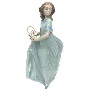 LLADRO リヤドロ 春のお庭にかえって 花かご フィギュリン 陶器人形 女の子 aq9273