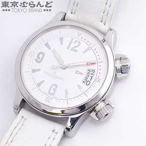 101772733 1円 ジャガー・ルクルト JAEGER-LECOULTRE マスターコンプレッサー 148.8.60 ホワイト SS レザー 腕時計 レディース 自動巻