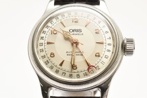 稼働品 ケース入り オリス デイト 裏スケ ラウンド 584 メンズ 自動巻き 腕時計 ORIS