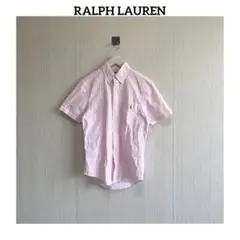 RALPH LAUREN ラルフローレン　ストライプ　刺繍ロゴ　半袖　シャツ