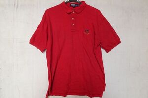 Polo by Ralph Lauren/ポロバイラルフローレン/半袖ポロシャツ/Tシャツ素材/左胸ロゴししゅう/裾サイドスリット/赤/レッド/Mサイズ(8/7R)