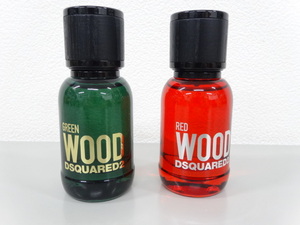 2点セット まとめて 残量9割以上 DSQUARED2 ディースクエアード WOOD RED GREEN ウッド レッド グリーン 30ml EDT 香水 フレグランス