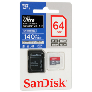 【ゆうパケット対応】SanDisk microSDXCメモリーカード 64GB SDSQUAB-064G-JN3MA [管理:1000026749]