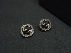 1円 GUCCI グッチ インターロッキングG ピアス アクセサリー レディース メンズ シルバー系 FJ3737