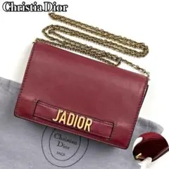 【美品】ディオール　J’ADIOR　ショルダーバッグ　チェーン　レザー　レッド