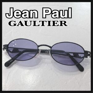 ☆JeanPaulGAULTIER☆ ジャンポールゴルチェ JPG サングラス アイウェア ブラック ブルー メタル カラーレンズ UV メンズ 男性 送料無料