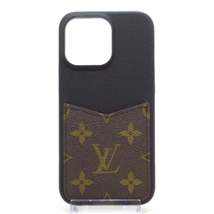 ルイヴィトン LOUIS VUITTON 携帯電話ケース/スマホカバー M82888 IPHONEバンパー15PROMAX レザー、牛革 モノグラム×ノワール ME3273 美品