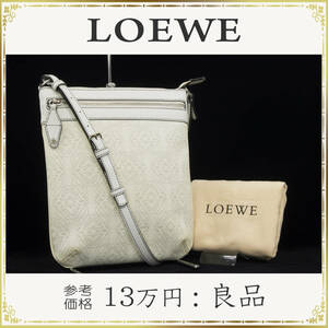 LOEWE ロエベ ショルダーバッグ リピート アナグラム レディース 正規品 肩掛け 斜め掛け PVC レザー ホワイト カジュアル 鞄 バック 